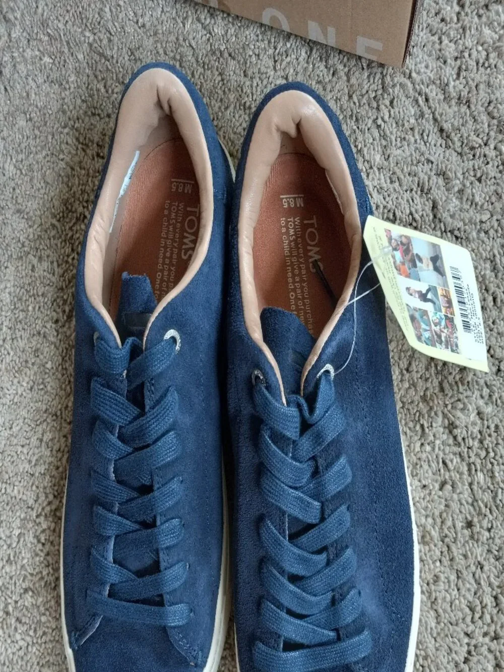 Toms Lenox Navy Suede Mens 8 Shoes New in Box
